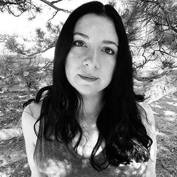 Black and white photo of Alison Stine