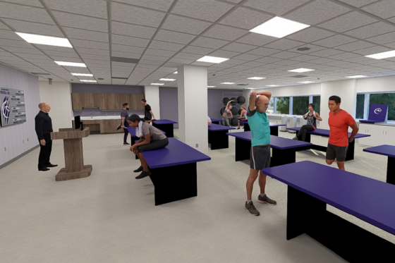 Illustration of the upcoming Eastside Athletic Annex, Athletic Training Lab