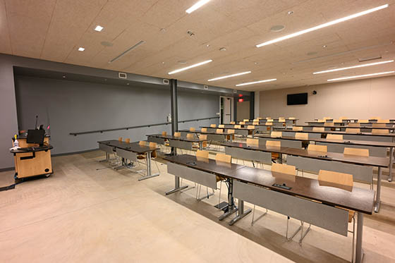 Interior of a classroom in the EBC on Chatham's Eden Hall Campus
