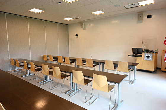 Interior of a classroom in the EBC on Chatham's Eden Hall Campus