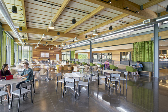 Interior of the EBC Dining Hall at Chatham's Eden Hall Campus