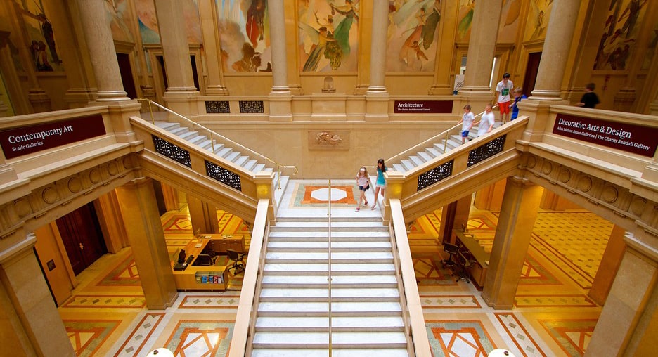 Photo of a staircase inside the Carnegie Museum of Art